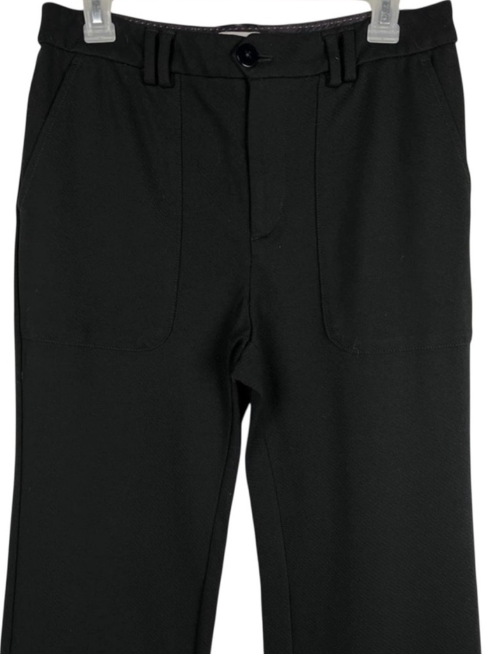 Anthropologie Essential Twill Flare Trouser Pants Black Size 8 - Picture 7 of 11